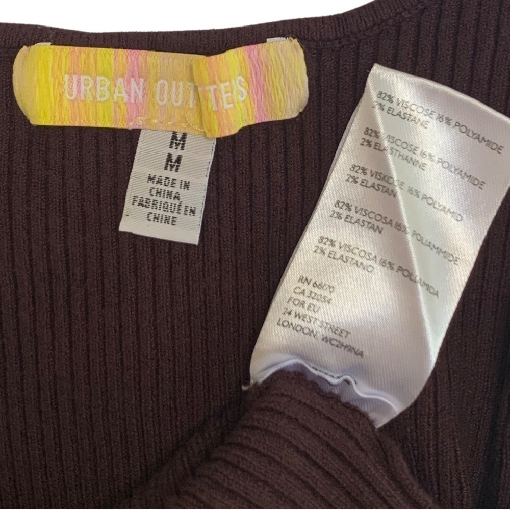 Urban Outfitters Brown Asymmetrical Ribbed Knit Side Cut Out Tank Top - Picture 16 of 16